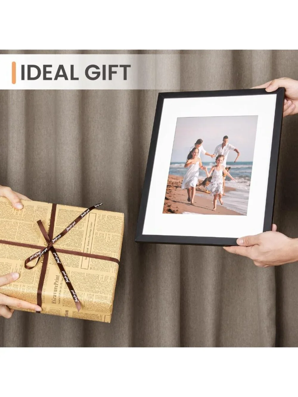 Set of 5 Black Picture Frames 11x14 & 8x10 with Mat for Wall Gallery Display